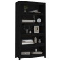 Estantería madera maciza de pino negra 80x35x154 cm de vidaXL, Librerías y estanterías - Ref: Foro24-821693, Precio: 164,99 €...