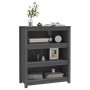 Estantería madera maciza de pino gris 80x35x97 cm de vidaXL, Librerías y estanterías - Ref: Foro24-821681, Precio: 110,99 €, ...