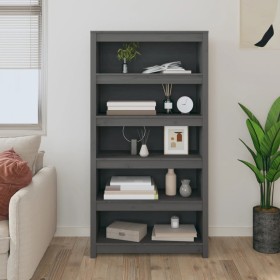 Solid gray pine wood shelf 80x35x154 cm by vidaXL, Bookcases and shelves - Ref: Foro24-821691, Price: 174,99 €, Discount: %