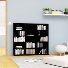 CD shelf made of black plywood 102x23x89.5 cm by vidaXL, CD and DVD storage - Ref: Foro24-801788, Price: 70,58 €, Discount: %