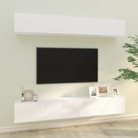 Muebles de TV 4 piezas blanco 100x30x30 cm de vidaXL, Muebles TV - Ref: Foro24-3114190, Precio: 184,46 €, Descuento: %