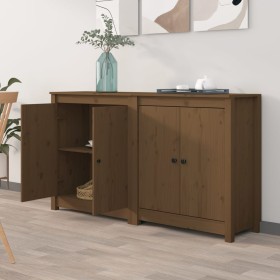 Sideboard 2 units of solid brown pine wood 70x35x80 cm by vidaXL, Sideboards - Ref: Foro24-3114067, Price: 184,99 €, Discount: %