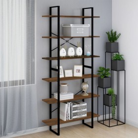 Brown oak plywood shelf 100x30x210 cm by vidaXL, Bookcases and shelves - Ref: Foro24-821326, Price: 114,99 €, Discount: %