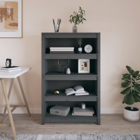 Solid pine wood bookshelf in gray, 80x35x126 cm by vidaXL, Bookcases and shelves - Ref: Foro24-821686, Price: 136,99 €, Disco...