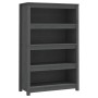 Estantería madera maciza de pino gris 80x35x126 cm de vidaXL, Librerías y estanterías - Ref: Foro24-821686, Precio: 136,99 €,...