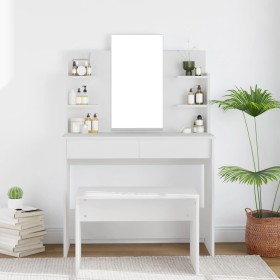 Dressing table with white mirror 96x40x142 cm by vidaXL, Bedroom Dressers - Ref: Foro24-802831, Price: 102,33 €, Discount: %