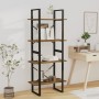 Plywood shelving 4 levels smoked oak 60x30x140 cm by vidaXL, Bookcases and shelves - Ref: Foro24-821309, Price: 65,92 €, Disc...