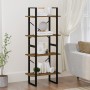 Plywood shelving 4 levels smoked oak 60x30x140 cm by vidaXL, Bookcases and shelves - Ref: Foro24-821309, Price: 65,92 €, Disc...