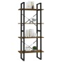 Plywood shelving 4 levels smoked oak 60x30x140 cm by vidaXL, Bookcases and shelves - Ref: Foro24-821309, Price: 65,92 €, Disc...