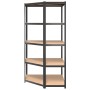 Corner shelf 5 levels wood and anthracite gray steel by vidaXL, Industrial shelving - Ref: Foro24-152890, Price: 106,32 €, Di...