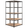 Corner shelf 5 levels wood and anthracite gray steel by vidaXL, Industrial shelving - Ref: Foro24-152890, Price: 106,32 €, Di...