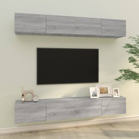 TV furniture set 4 pieces Sonoma gray 100x30x30 cm by vidaXL, TV Furniture - Ref: Foro24-3114196, Price: 209,02 €, Discount: %