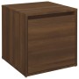 Cajón taburete madera contrachapada marrón roble 40,5x40x40 cm de vidaXL, Cestas para almacenaje - Ref: Foro24-820519, Precio...