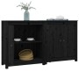 Sideboard 2 units of solid black pine wood 70x35x80 cm by vidaXL, Sideboards - Ref: Foro24-3114068, Price: 198,06 €, Discount: %