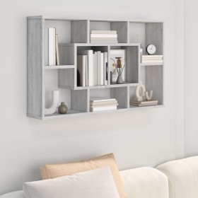 Sonoma gray engineered wood wall shelf 85x16x52.5 cm by vidaXL, Shelves and shelves - Ref: Foro24-820461, Price: 40,41 €, Dis...