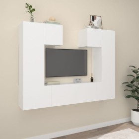 TV furniture set 6 pieces white plywood by vidaXL, TV Furniture - Ref: Foro24-3114454, Price: 246,32 €, Discount: %