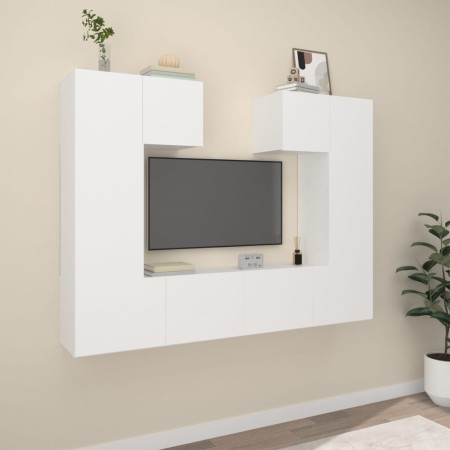 TV furniture set 6 pieces white plywood by vidaXL, TV Furniture - Ref: Foro24-3114454, Price: 235,12 €, Discount: %