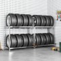 Tire shelves 2 levels 2 units steel 110x40x110 cm by vidaXL, Industrial shelving - Ref: Foro24-152892, Price: 77,83 €, Discou...