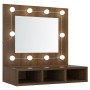 Oak brown mirror and LED furniture 60x31.5x62 cm by vidaXL, bathroom vanities - Ref: Foro24-820456, Price: 44,69 €, Discount: %