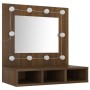 Mueble con espejo y LED marrón roble 60x31,5x62 cm de vidaXL, Tocadores de baño - Ref: Foro24-820456, Precio: 44,69 €, Descue...