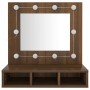 Mueble con espejo y LED marrón roble 60x31,5x62 cm de vidaXL, Tocadores de baño - Ref: Foro24-820456, Precio: 44,69 €, Descue...