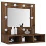 Oak brown mirror and LED furniture 60x31.5x62 cm by vidaXL, bathroom vanities - Ref: Foro24-820456, Price: 44,69 €, Discount: %