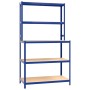 Work table with shelves 5 levels wood and blue steel by vidaXL, Industrial shelving - Ref: Foro24-152876, Price: 68,12 €, Dis...