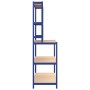 Work table with shelves 5 levels wood and blue steel by vidaXL, Industrial shelving - Ref: Foro24-152876, Price: 68,12 €, Dis...