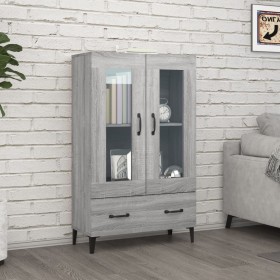 Aparador alto de madera contrachapada gris Sonoma 70x31x115 cm de vidaXL, Aparadores - Ref: Foro24-817481, Precio: 110,99 €, ...