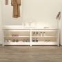 Solid white pine wood shoe bench 160x36.5x50 cm by vidaXL, Shoe racks and shoe organizers - Ref: Foro24-821725, Price: 119,28...