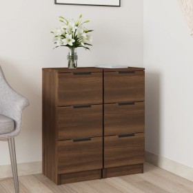 Sideboards 2 pcs oak brown plywood 30x30x70 cm by vidaXL, Sideboards - Ref: Foro24-817017, Price: 98,41 €, Discount: %