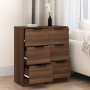 Aparadores 2 uds madera contrachapada marrón roble 30x30x70 cm de vidaXL, Aparadores - Ref: Foro24-817017, Precio: 95,63 €, D...