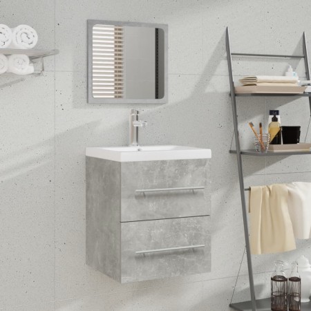 Mueble de baño con lavabo madera contrachapada gris hormigón de vidaXL, Tocadores de baño - Ref: Foro24-3114166, Precio: 126,...