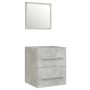 Mueble de baño con lavabo madera contrachapada gris hormigón de vidaXL, Tocadores de baño - Ref: Foro24-3114166, Precio: 126,...