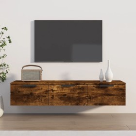 Smoked oak engineered wood wall cabinet 102x30x20 cm by vidaXL, Shelves and shelves - Ref: Foro24-817096, Price: 73,60 €, Dis...