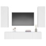 White plywood 4-piece TV furniture set by vidaXL, TV Furniture - Ref: Foro24-3114198, Price: 199,69 €, Discount: %