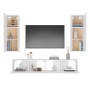 White plywood 4-piece TV furniture set by vidaXL, TV Furniture - Ref: Foro24-3114198, Price: 199,69 €, Discount: %