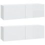 Set de muebles de TV 4 pzas madera contrachapada blanco brillo de vidaXL, Muebles TV - Ref: Foro24-3114538, Precio: 184,99 €,...