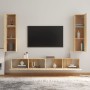 TV furniture set 4 pieces Sonoma oak plywood by vidaXL, TV Furniture - Ref: Foro24-3114208, Price: 200,13 €, Discount: %