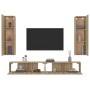 TV furniture set 4 pieces Sonoma oak plywood by vidaXL, TV Furniture - Ref: Foro24-3114208, Price: 200,13 €, Discount: %