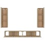 Set de muebles para TV 4 pzas madera contrachapada roble Sonoma de vidaXL, Muebles TV - Ref: Foro24-3114208, Precio: 200,13 €...