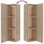 TV furniture set 4 pieces Sonoma oak plywood by vidaXL, TV Furniture - Ref: Foro24-3114208, Price: 200,13 €, Discount: %