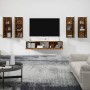 TV furniture set 6 pieces smoked oak plywood by vidaXL, TV Furniture - Ref: Foro24-3114347, Price: 241,99 €, Discount: %