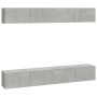 Muebles de TV 4 piezas gris hormigón 100x30x30 cm de vidaXL, Muebles TV - Ref: Foro24-3114193, Precio: 203,72 €, Descuento: %