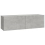 Muebles de TV 4 piezas gris hormigón 100x30x30 cm de vidaXL, Muebles TV - Ref: Foro24-3114193, Precio: 203,72 €, Descuento: %