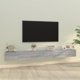 TV furniture set 3 pieces Sonoma gray plywood by vidaXL, TV Furniture - Ref: Foro24-3114484, Price: 139,99 €, Discount: %