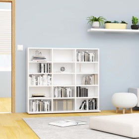 Glossy white plywood CD shelf 102x23x89.5 cm by vidaXL, CD and DVD storage - Ref: Foro24-801793, Price: 76,99 €, Discount: %