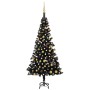 Árbol de Navidad preiluminado con luces y bolas negro 180 cm de vidaXL, Arboles de navidad - Ref: Foro24-3077504, Precio: 61,...