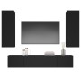 Black plywood 4-piece TV furniture set by vidaXL, TV Furniture - Ref: Foro24-3114199, Price: 158,28 €, Discount: %