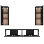 Black plywood 4-piece TV furniture set by vidaXL, TV Furniture - Ref: Foro24-3114199, Price: 158,28 €, Discount: %